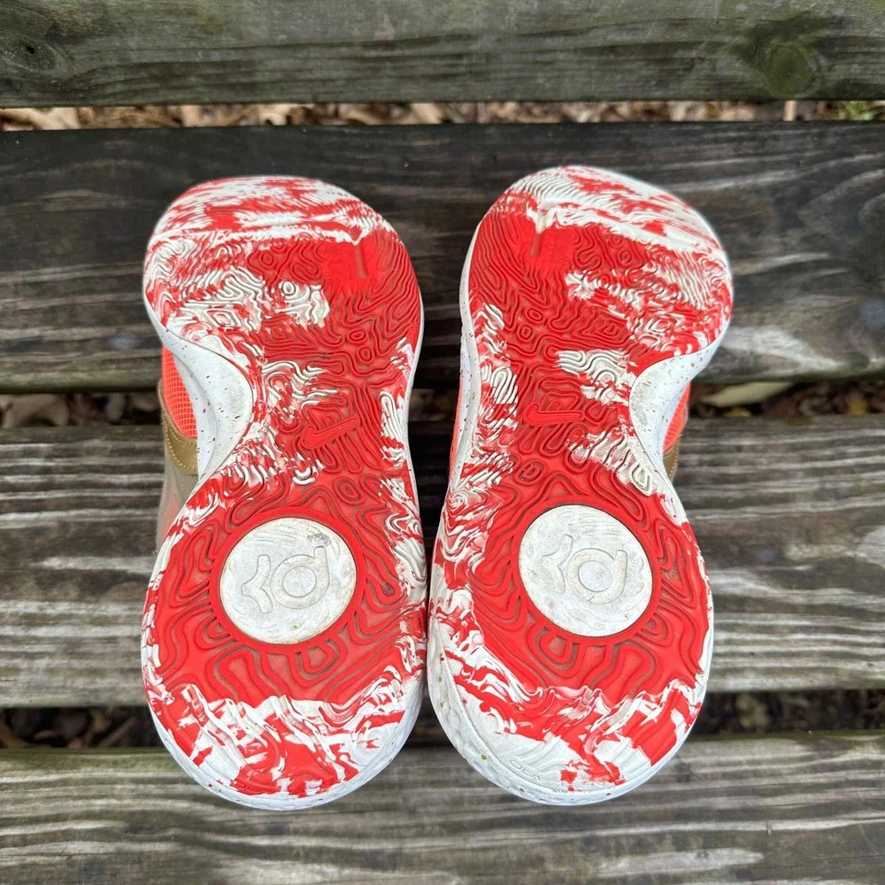 Nike KD Trey 5 X EP University Red Metallic Gold Basketball Shoe Sneakers Sz 9.5